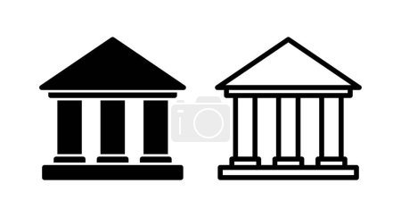 Bank icon vector illustration. Bank sign and symbol, museum, university