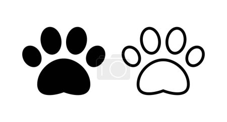 Téléchargez les illustrations : Illustration vectorielle d'icône de patte. signe et symbole d'impression de patte. patte de chien ou de chat - en licence libre de droit