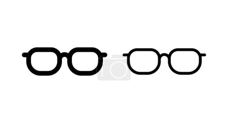 Téléchargez les illustrations : Illustration vectorielle icône de lunettes. Verres signe et symbole - en licence libre de droit