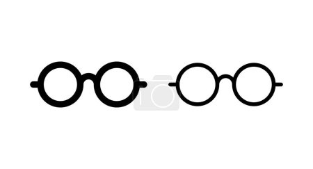 Téléchargez les illustrations : Illustration vectorielle icône de lunettes. Verres signe et symbole - en licence libre de droit