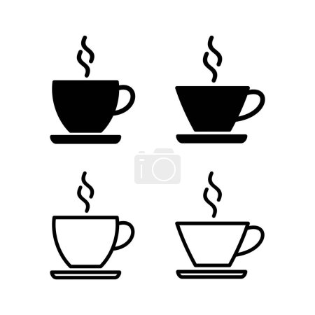 Téléchargez les illustrations : Tasse de café icône vectorielle illustration. tasse un signe et un symbole de café - en licence libre de droit