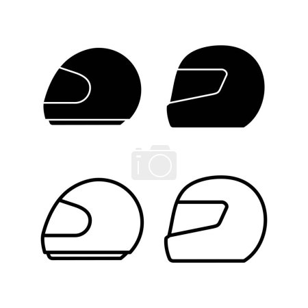 Téléchargez les illustrations : Illustration vectorielle icône casque. Casque de moto signe et symbole. Icône casque de construction. Casque de sécurité - en licence libre de droit