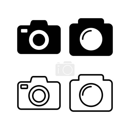 Ilustración de Icono de cámara ilustración vectorial. signo y símbolo de la cámara fotográfica. icono de fotografía. - Imagen libre de derechos
