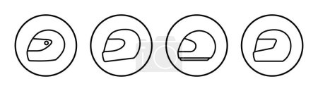 Illustration du jeu d'icônes casque. Casque de moto signe et symbole. Icône casque de construction. Casque de sécurité