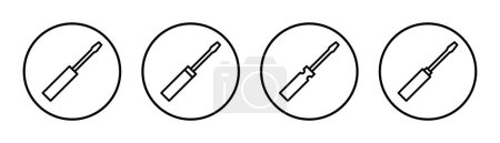 Illustration for Screwdriver icon set illustration. tools sign and symbol - Royalty Free Image