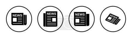 Illustration for Newspaper icon set illustration. news paper sign and symbolign - Royalty Free Image