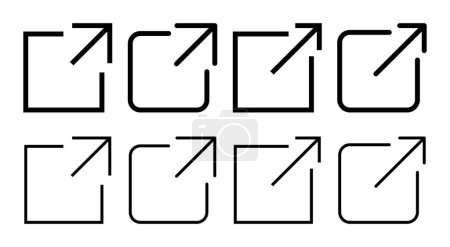 Ilustración de conjunto de icono de enlace externo. signo de enlace y símbolo. símbolo de hipervínculo