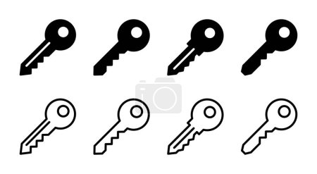 Illustration for Key icon set illustration. Key sign and symbol. - Royalty Free Image