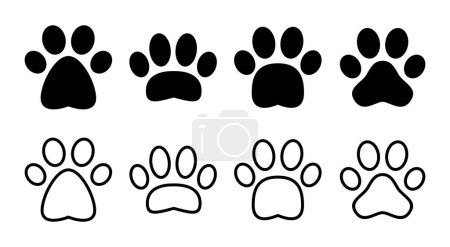 Ilustración de Icono de pata conjunto ilustración. signo y símbolo de la huella de pata. pata de perro o gato - Imagen libre de derechos