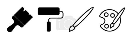 Paint icon set illustration. paint brush sign and symbol. paint roller icon vector