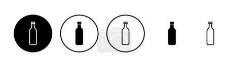 Téléchargez les illustrations : Illustration du jeu d'icônes. signe et symbole de bouteille - en licence libre de droit