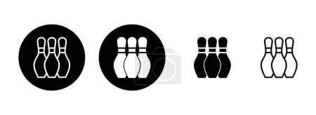 Illustration for Bowling icon set illustration. bowling ball and pin sign and symbol. - Royalty Free Image