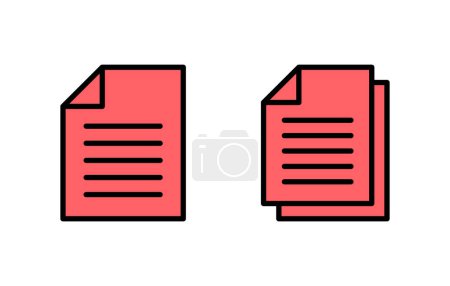 Illustration for Document icon set illustration. Paper sign and symbol. File Icon - Royalty Free Image