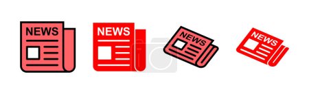 Illustration for Newspaper icon set illustration. news paper sign and symbolign - Royalty Free Image