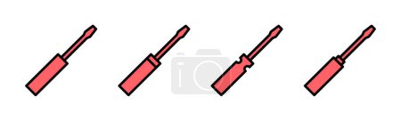 Illustration for Screwdriver icon set illustration. tools sign and symbol - Royalty Free Image