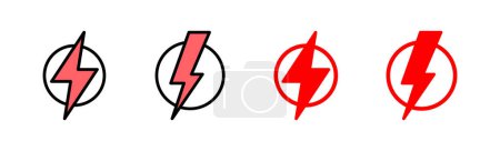Illustration de jeu d'icônes. signe et symbole électrique. icône de puissance. signe énergétique