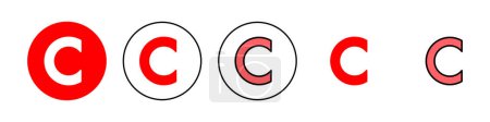 Téléchargez les illustrations : Illustration du jeu d'icônes. signe et symbole de copyright - en licence libre de droit