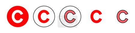 Téléchargez les illustrations : Illustration du jeu d'icônes. signe et symbole de copyright - en licence libre de droit