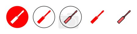 Schraubenzieher Icon Set Illustration. Werkzeuge Zeichen und Symbol