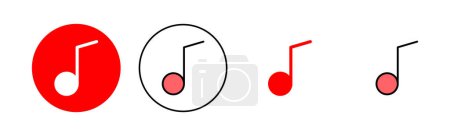 Icono de música conjunto ilustración. nota música signo y símbolo