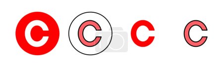 Icono de derechos de autor conjunto ilustración. signo y símbolo de derechos de autor