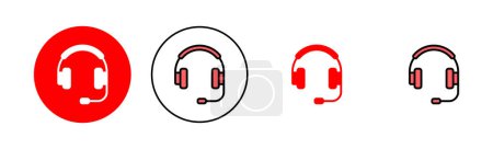 Headphone icon set illustration. Headphone sign and symbol