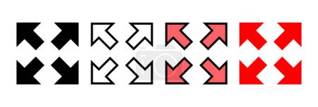 Illustration for Fullscreen Icon vector illustration. Expand to full screen sign and symbol. Arrows symbol - Royalty Free Image
