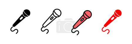 Microphone icon vector illustration. karaoke sign and symbol