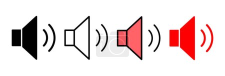 Illustration des Lautsprechersymbols als Vektor. Lautstärkezeichen und -symbol. Lautsprechersymbol. Klangsymbol