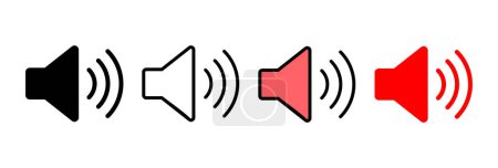 Illustration des Lautsprechersymbols als Vektor. Lautstärkezeichen und -symbol. Lautsprechersymbol. Klangsymbol
