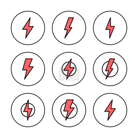 Illustration for Lightning icon vector illustration. electric sign and symbol. power icon. energy sign - Royalty Free Image