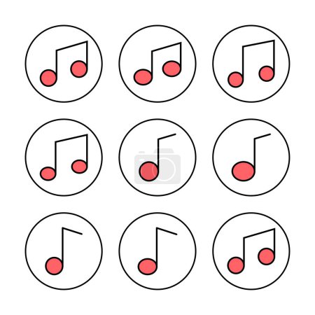Illustration vectorielle icône musicale. note signe et symbole musical