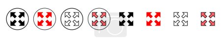 Illustration des Vollbild-Icon-Vektors. Erweitern Sie auf Vollbild-Zeichen und Symbol. Pfeil-Symbol