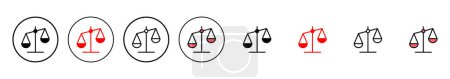 Skaliert Icon Vektor Illustration. Rechtsmaßstabsikone. Zeichen und Symbol der Gerechtigkeit