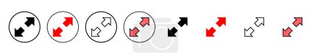 Icono de pantalla completa ilustración vectorial. Expanda a signo y símbolo de pantalla completa. Flechas símbolo