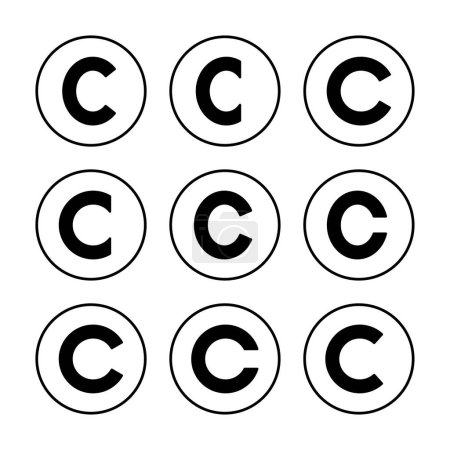 Illustration vectorielle d'icône de copyright. signe et symbole de copyright