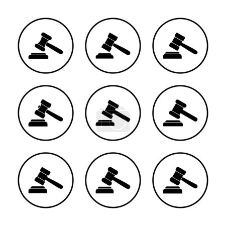 Gavel icon vector illustration. Richtergabel Zeichen und Symbol. Gesetzesikone. Auktionshammer