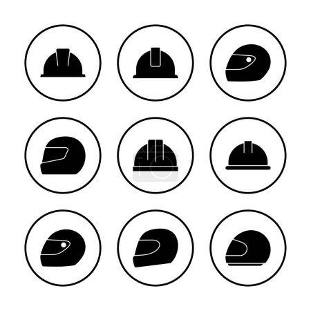 Helmet icon vector illustration. Motorcycle helmet sign and symbol. Construction helmet icon. Safety helmet