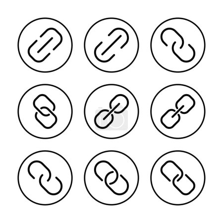 Illustration vectorielle icône lien. Chaîne d'hyperliens signe et symbole