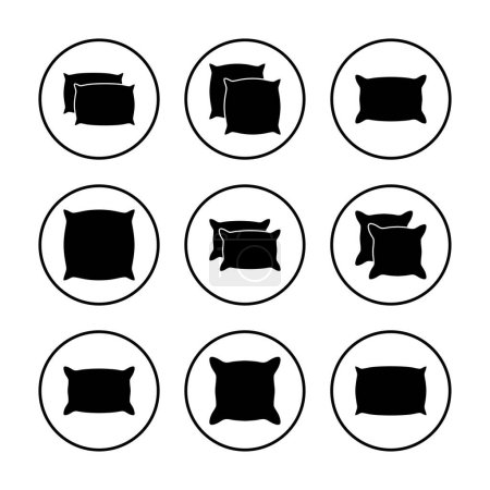 Illustration vectorielle d'icône d'oreiller. Oreiller signe et symbole. Oreiller moelleux confortable