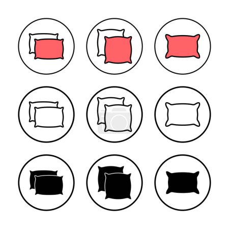 Icono de almohada ilustración vector. Signo de almohada y símbolo. Cómoda almohada esponjosa