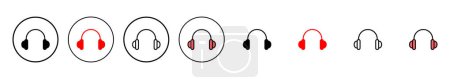 Illustration des Kopfhörer-Icon-Vektors. Kopfhörer-Zeichen und Symbol