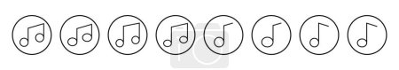 Illustration vectorielle icône musicale. note signe et symbole musical