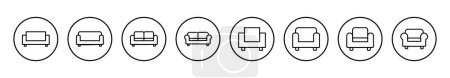 Sofa Icon Vektor Illustration. Sofa-Zeichen und Symbol. Möbel-Ikone