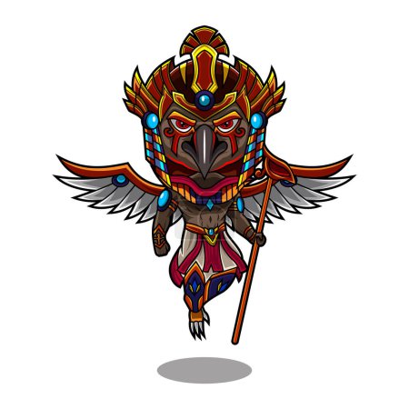 Foto de Diseño del logo de la mascota de Horus chibi - Imagen libre de derechos