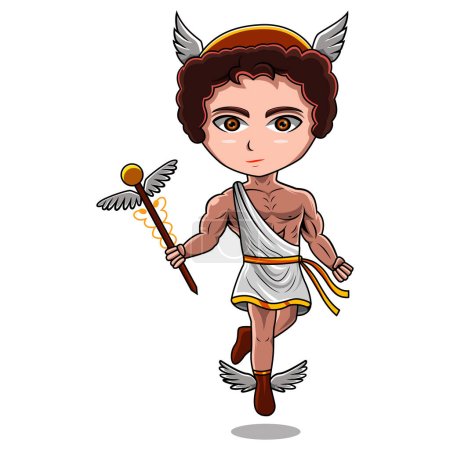 Photo for Hermes chibi mascot logo design - Royalty Free Image