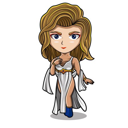 Photo for Aphrodite chibi mascot logo design - Royalty Free Image