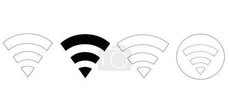 Illustration for Wifi set icons vector. wireless signal - Royalty Free Image