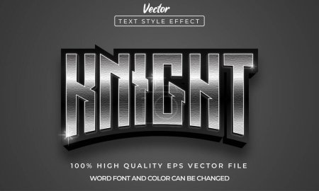 Illustration for Knight font text effect editable vector - Royalty Free Image