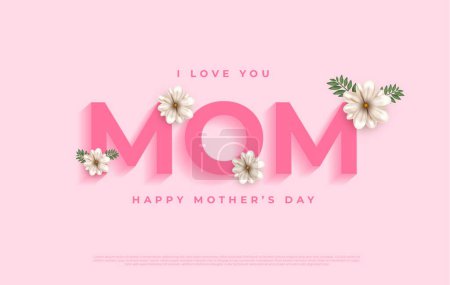 Mother's day background with white flowers.
